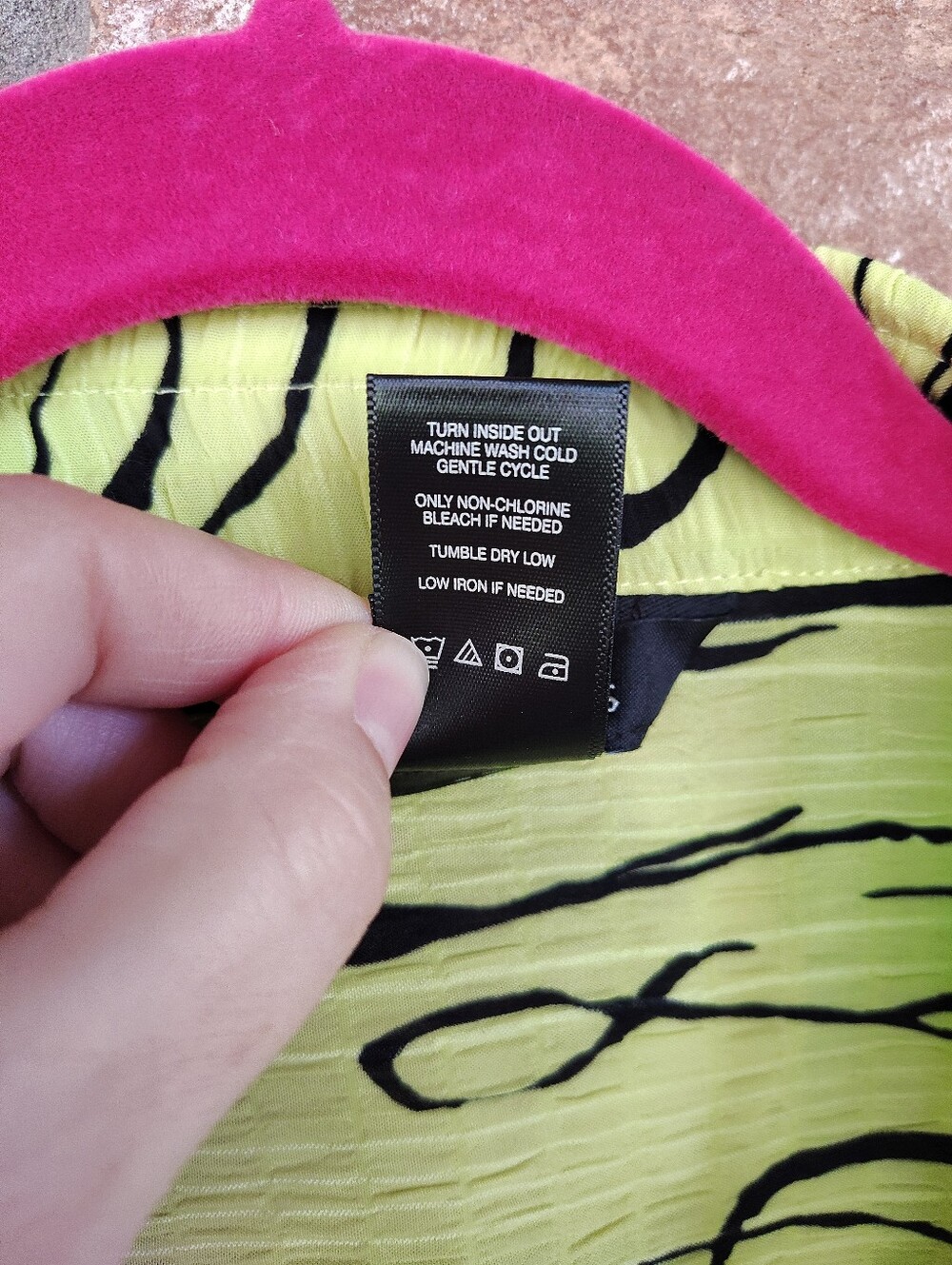 Ali Miles 1X Tunic Top Chartreuse Yellow Black Abstract Crinkle Lagenlook Artsy - Picture 5 of 8